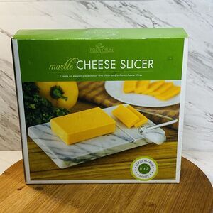 Marble Cheese Board with Slicer Stainless Steel Handle 8 in. W x 5 in.D New